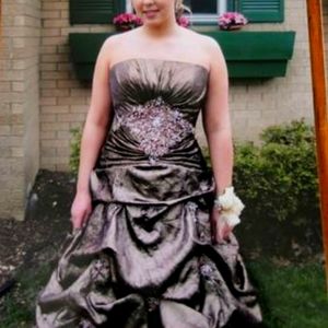 Gold/Bronze color Size 8 Tiffany Formal Dress - Worn Once